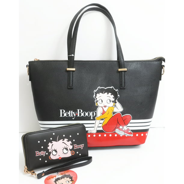 Betty Boop Purse & Wallet SET Red Sneakers Vegan Leather Crossbody Wristlet  
