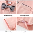 thumbnail image 2 of ZOEREA Baby Boy Clothes Suit Infant Short Sleeve Gentleman Outfits Dress Shirt+Bowtie+Suspender Shorts 0-18M, 2 of 12