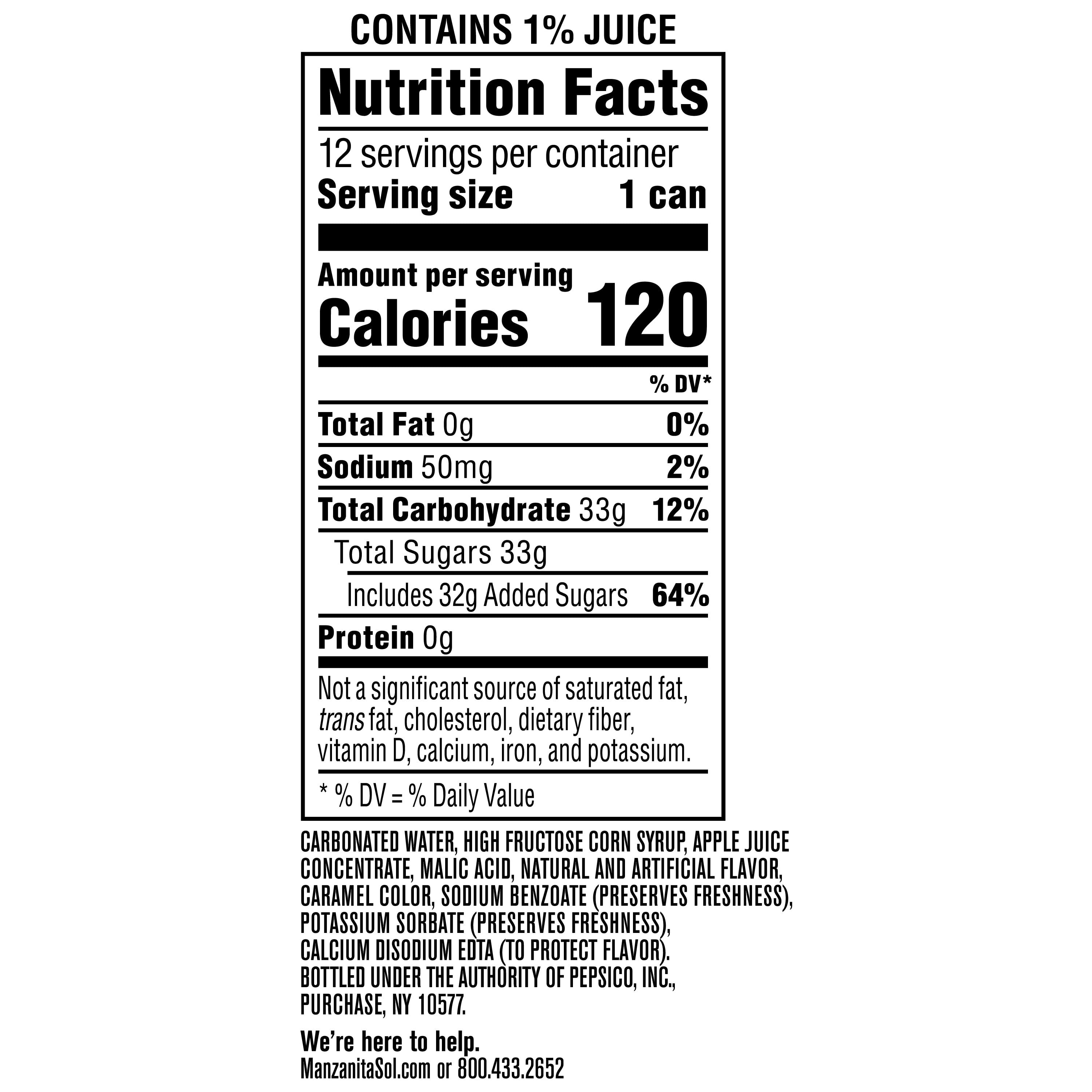 Manzanita Sol Apple Flavored Soda Pop, 12 oz, 12 pack Cans