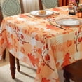 thumbnail image 4 of Thanksgiving Tablecloth for Rectangle Table 60X102,Orange Buffalo Plaid with Leaves Table Cloth,Waterproof Checkered Table Fabric,Farmhouse Table Cover,Fall Decoration for Harvest Holiday, 4 of 6