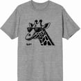 thumbnail image 2 of Sup? Giraffe with Sunglasses Adult Blue Crew Neck Short Sleeve Tee-Small, 2 of 3