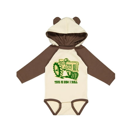 

Inktastic This Is How I Roll Tractor GRN Gift Baby Boy or Baby Girl Long Sleeve Bodysuit