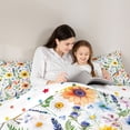 thumbnail image 4 of Erosebridal Watercolor Floral Queen Comforter Set for Kids Girls, Cute Daisy Sunflower Bedding Comforter Set, Polka Dots Reversible, 3pcs, 4 of 6