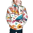 thumbnail image 5 of Kll Unisex Kids Boys Girls Hooded Pocket Pullover Hoodies-Flowers Birds And Butterflies, 5 of 9