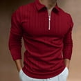 thumbnail image 2 of Vedolay Big Mens Polo Shirts 2023 Fashion Simple Solid Color Pullover Tops Red,XL, 2 of 5