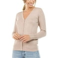 thumbnail image 3 of Women's V-Neck Button Down Long Sleeve Classic Knit Cardigan Sweater, 3 of 4