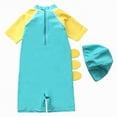 thumbnail image 5 of TOWED22 Newborn Infant Baby Boy Girls Shark One Piece Swimsuit Short Sleeve Zip Up Rash Guard Swimwear Sun Protection Bathing Suits Light Green,1-2 Y, 5 of 5