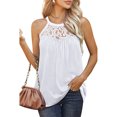thumbnail image 5 of Womens Tank Tops Loose Fit Summer Lace Halter Tops Sleeveless Shirts Pleated, 5 of 8