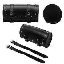 Clearance Tool Bag under $10,Motorcycle Handlebar Bag Saddlebags PU Leather Handmade Motorcycle Fork Bag Roll Durable Storage Tool Pouch With Straps For Men Women