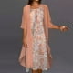 thumbnail image 1 of ICHUANYI Clearance Women's Summer Half Sleeve Smock + Dress Two Piece Set Knee Length Dress Beach Dress(Orange, L) ICHUANYI WER2023081108708, 1 of 8