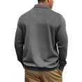thumbnail image 3 of WTOBBY Men's Solid Color Casual Bomber Jacket, Fall Winter Button-Front Outerwear with Reinforced Seams & Dual Welt Pockets, Classic Versatile Style,Dark Gray L, 3 of 7