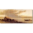 thumbnail image 1 of Ceramic Tile Mural-Alfred Bricher Waterfront Painting 76. 29.75" w x 12.75" h using (21) 4.25 x 4.25 ceramic tiles, 1 of 3