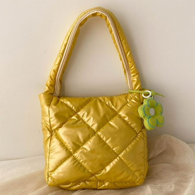 Sac Fourre-Tout Gonflé pour Femmes, Léger, Matelassé, avec Pendentif