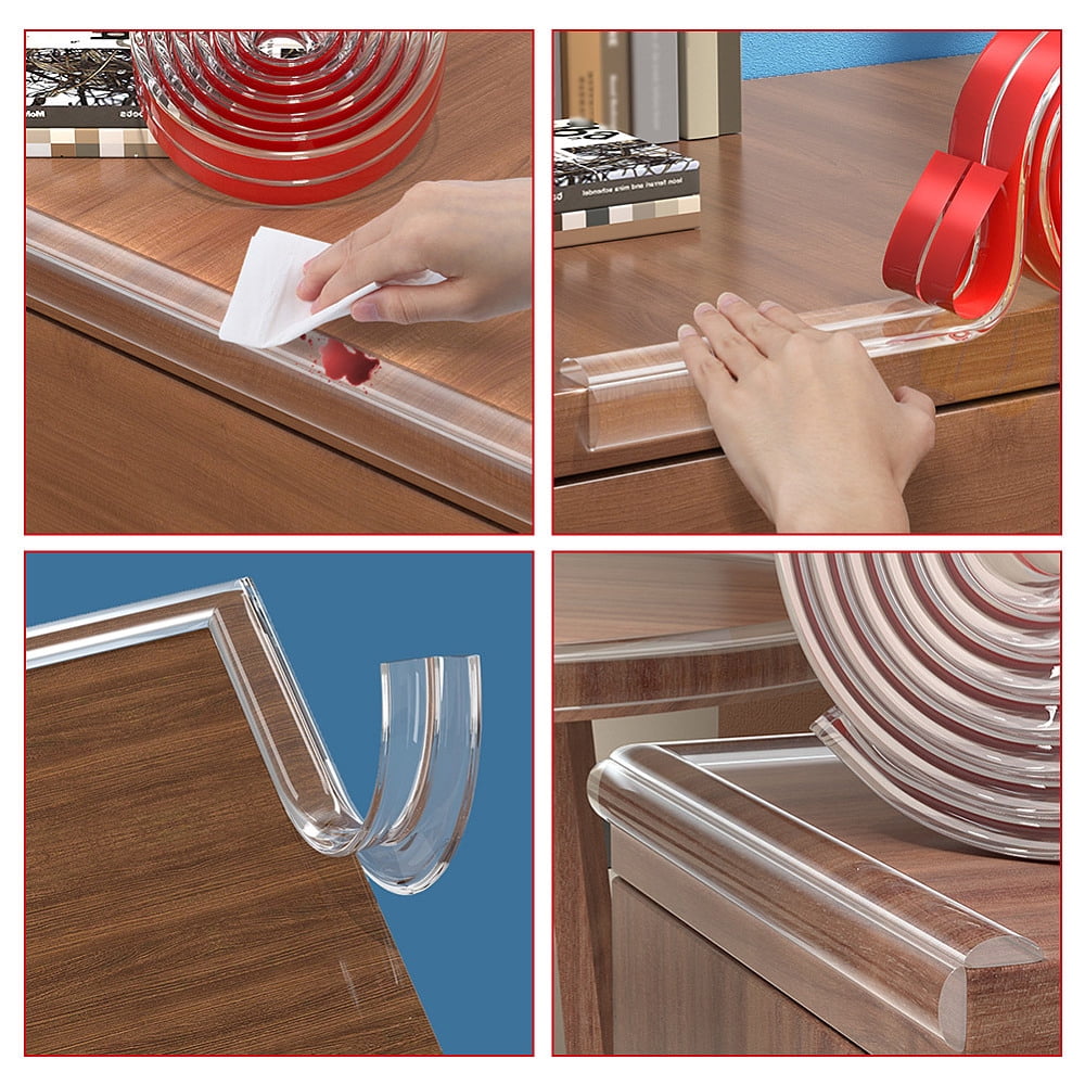 PVC Corner Protector Cnticollision Baby Table Corner Guards for Furniture Against Corners Red 40mm about 5m/roll