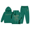 thumbnail image 2 of Gelikeya Cute Sweatsuits 2 Piece Pants Set Hooded Sweatshirt and Jogger Sweatpants Boys Girls Tracksuits Preppy Clothes (Dark Green, 6-7 Years), 2 of 8