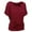 Wine, variant on Timegard Top for Women Round Neck Drop Shoulder Short Sleeve Ruched Slim Comfy Fitting Casual Tee Top