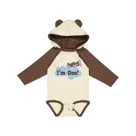 Inktastic 1st Birthday Airplane I'm One Boys Long Sleeve Baby Bodysuit