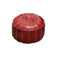 thumbnail image 2 of Puf redondo decorativo bohemio sin relleno, funda f de cuero PU, funda de cojín para reposapiés para dormitorio, sala de estar, 21 pulgad , -C Yotijar Cubierta otomana, 2 of 10