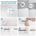 thumbnail image 5 of No Hook Shower Curtain, Grey Shower Curtains for Bathroom with See Through Top Window, Farmhouse Vintage Gray Solid Color Modern Waterproof & Washable Bath Curtain Extra Long 72"x96", 5 of 9