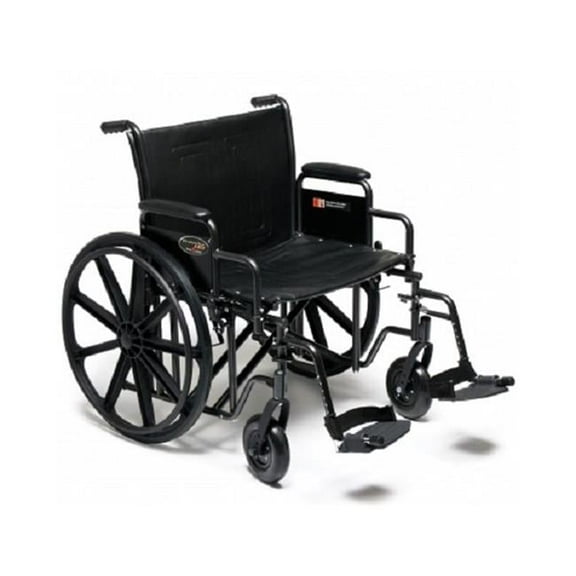 GF Health Products 3G010350 20 x 18 in. Detachable Full Arm Wheel Chair with Elevating Legrest, Black