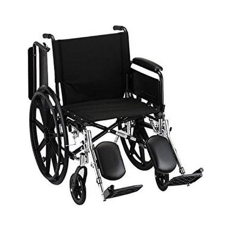Nova MedicalProducts Healthcare 20" Lightweight Wheelchair with Full Arms and Footrests