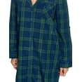 thumbnail image 6 of Ashford & Brooks Women's Woven Plaid Long Sleeve Button Down Sleep Shirt Nightshirt, 6 of 6