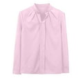 thumbnail image 4 of Women's Dressy Casual Blouses Elegant Chiffon Business Work Shirts Tops Long Sleeve V Neck Blouse, 4 of 8