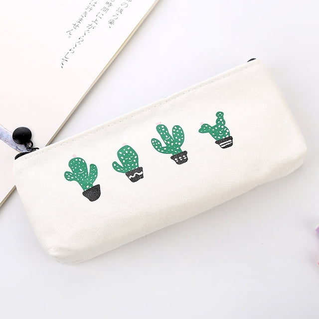 Estuche de maquillaje de viaje, estuche de Cactus, organizador de lavado, estuche de lápices de dibujos animados