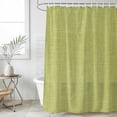thumbnail image 6 of Polyester Fabric Vintage Fruit Green Shower Curtain, Farmhouse Retro Solid Color Linen Texture Waterproof Bathtub Curtain Bathroom Decor Set with Hooks 36 x 78 Inches, 6 of 6