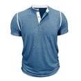 thumbnail image 2 of Mens Henley Shirts Short Sleeve Summer Casual Classic Cotton T Shirts Button Shirt, 2 of 6