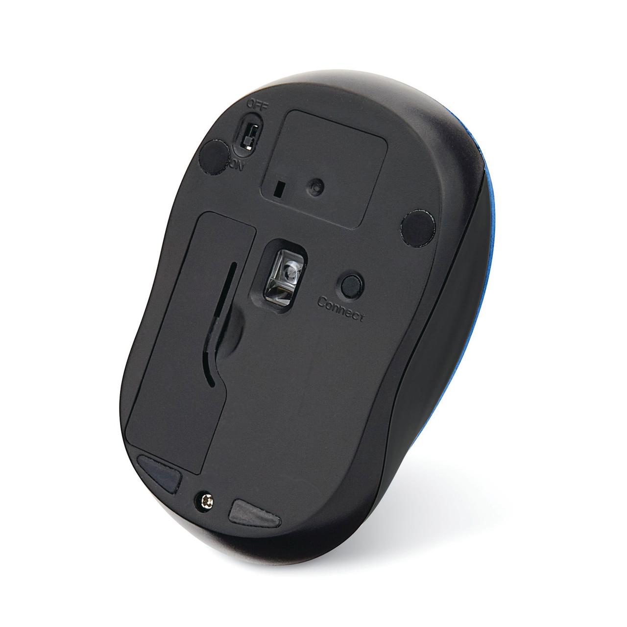 Verbatim Cordless Blue-LED Silent Computer Mouse, Ergonomic, 3 Buttons, 2.4 GHz (Blue/Black)
