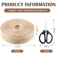 thumbnail image 2 of VEGCOO 4-Roll Jute Ribbon Set - 2cm x 10M Natural Burlap for Gift Wrapping, Wedding & Christmas Decor, 2 of 7