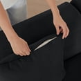thumbnail image 6 of Leumius 113" L-Shaped Modular Sectional Sofa,Corduroy Fabric Upholstered 3 Seater Couch with Deep Seat and Movable Ottoman,No Assembly,Black, 6 of 10
