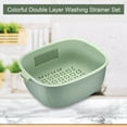thumbnail image 6 of Uxcell Kitchen Colander Set with Handle, Plastic Washing Bowl and Food Strainer Pasta Drainer Basket-Green, 6 of 6
