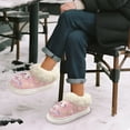 thumbnail image 6 of FUIALDOLG Cute Axolotl Daisy Print Womens House Fuzzy Slippers Thick Sole Platform Slippers with Plush Lining Slip on Home Kitchen Shoes, Size 4-5, 6 of 7