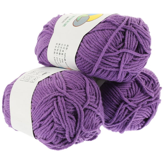OFFIGAM 3Rolls Longstaple Cotton Yarn Bulk for Beginners in Knitting and Crocheting