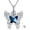 Celtic Blue Butterfly Heart Shape, variant on Cremation Urn Necklace, 925 Sterling Silver Ashes Jewelry with Funnel Kit for Women