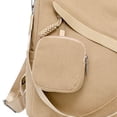 thumbnail image 4 of Stylago Backpack Purses for Women Square Corduroy Computer Bags with Zipper Pouch Crossbody Strap Schoolbag for Travel Work Brown, 4 of 6