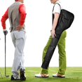 thumbnail image 4 of Bolsa de palos de golf, bolsa de transporte de palos de golf plegable con cremallera con bolsillos convenientes, estuche de entrenamiento de campo de golf portátil para hombres y mujeres negro JFHHH pequeña, 4 of 5