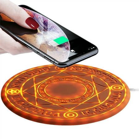Glowing Magic Array Qi Wireless Fast Charger 10W for iPhone Samsung (Best Iphone Charger For Festivals)
