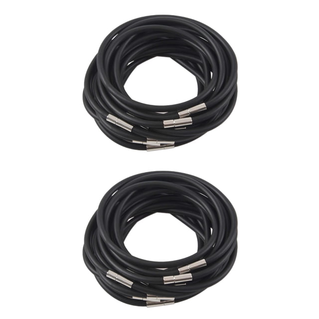 20 Collar de Gargantilla de Encaje Caucho Negro 450X4mm Por Mujer Hombre