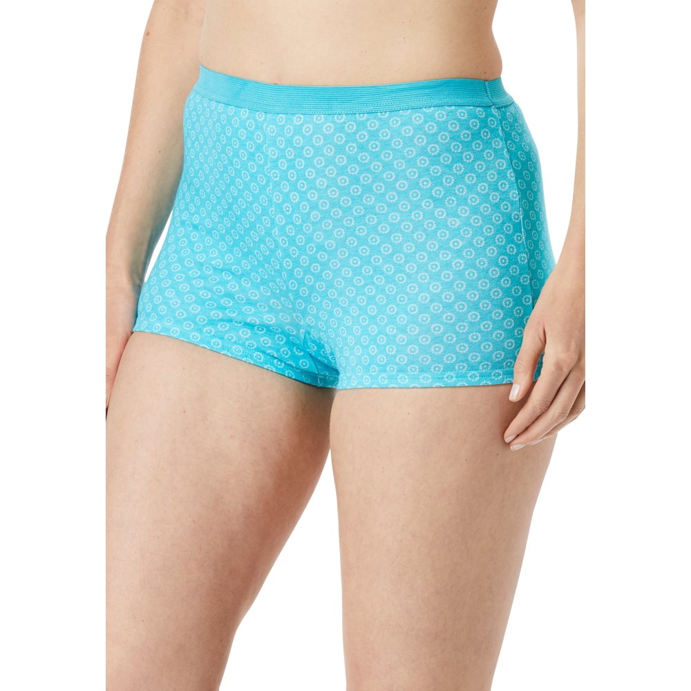 Comfort Choice Comfort Choice Women's Plus Size 3Pack Boyshort Underwear 11, Garden Pack