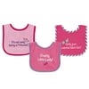 Luvable Friends Unisex Baby Cotton Terry Drooler Bibs with PEVA Back, Pretty, One Size