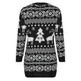 thumbnail image 5 of Women's Cute Christmas Sweater Bodycon Dress Long Sleeve Crew Neck Elk Floral Printed Oversized Pullover Tunic Tops, 5 of 9