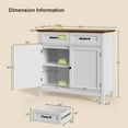 thumbnail image 5 of Coffee Bar Cabinet, Aiho 35" Farmhouse Kitchen Pantry Storage Cabinet, 2 Drawers, Adjustable Shelf - White+Retro, 5 of 9