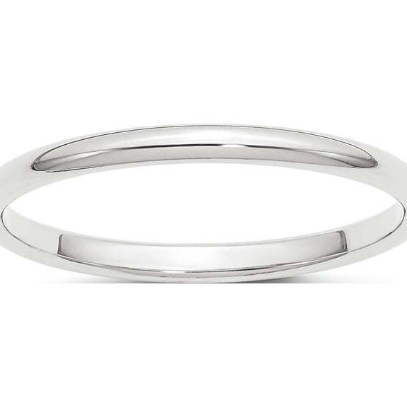 Platinum 2mm Half-Round Wedding Band (Size 4) Made In United States phr020-4
