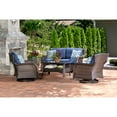 thumbnail image 3 of Hanover Strathmere 4-Piece Wicker and Steel Outdoor Conversation Set, Navy Blue, 3 of 12