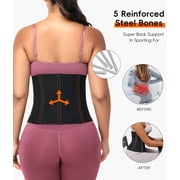 MANIFIQUE Sweat Waist Trainer Belt for Women Waist Cincher Trimmer Ab Belt Tummy Control Body Shaper with Zipper