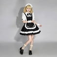 thumbnail image 2 of Levmjia Women Maid Costume Set Short Sleeve Dress Bow Tie Soft Cute Fashion Outfit Halloween Theme Party Carnival Holiday Themed, 2 of 9