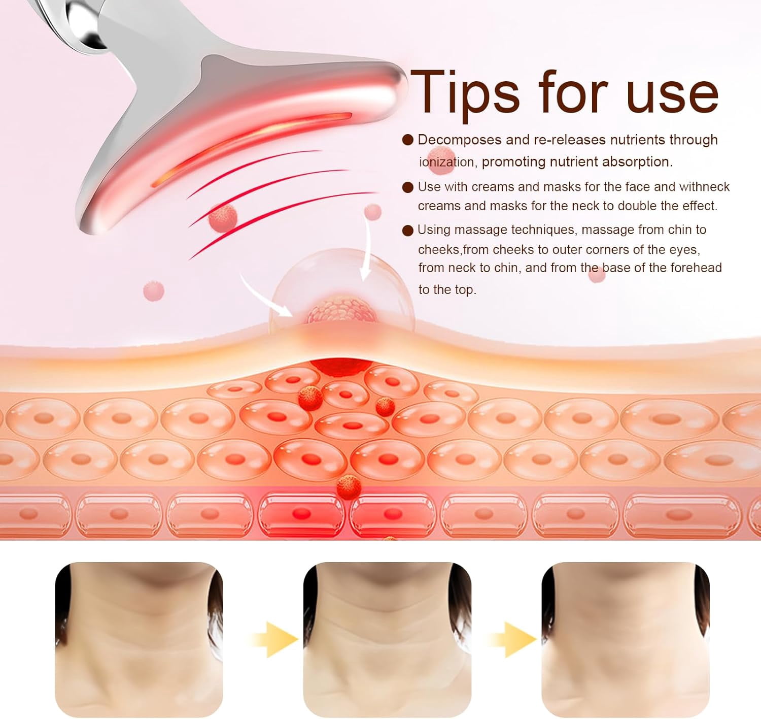 Banral Facial Massager for Face and Neck,  Face Neck Massager for Skin Care,White
